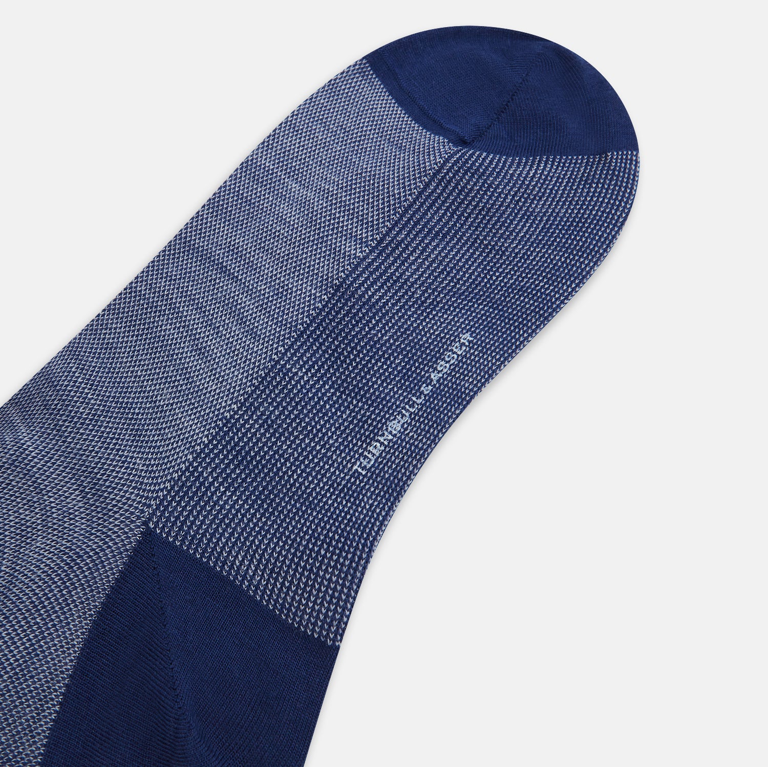 View 3 of product Pale Blue Denim Patterned Wool Long Socks 13