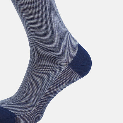 SOCKS WOOL LONG PALE BLUE/ GREY Image 3