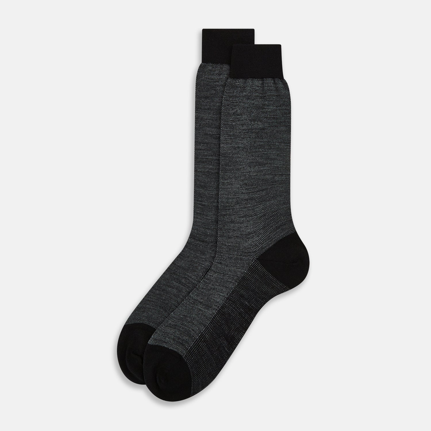 Image 2 of product Black and Grey Motif Wool Mid-length Socks 13