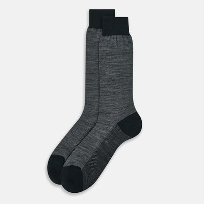 Sage Motif Wool Mid-length Socks