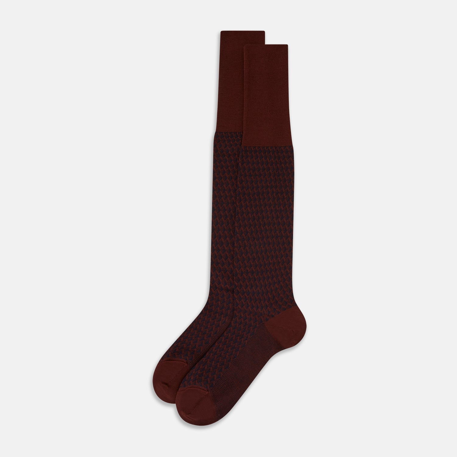 Image 2 of product Burgundy Motif Intarsia Wool Long Socks 13