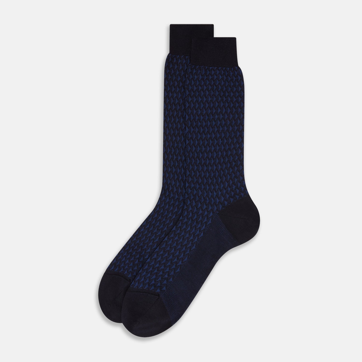 Image 2 of product Navy Motif Intarsia Wool Mid-length Socks 13