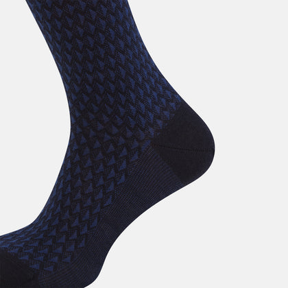 SOCKS WOOL SHORT INTARSIA SEMI PLAIN NAVY Image 3