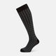 Charcoal Melange Antique Motif Wool Long Socks 13