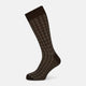 Dark Chocolate Antique Motif Wool Mid-length Socks 11.5