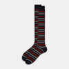 View 2 of product Burgundy & Navy Striped Wool Long Socks 13