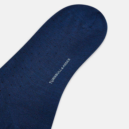 Avio Blue Dot Wool long Socks Image 3