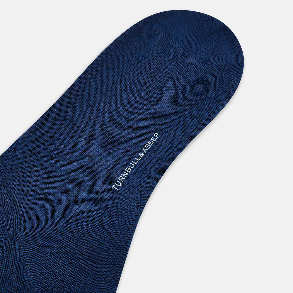 Avio Blue Dot Wool long Socks 13