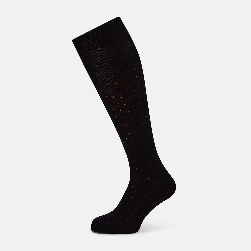 Wine and Red Dot Wool Long Socks 13
