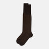 View 2 of product Dark Chocolate and Rust Wide Ribbed Wool Long Socks 13