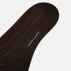 View 3 of product Dark Chocolate and Rust Yarn Wide Striped Wool Mid-length Socks 13