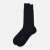 View 2 of product Navy and Blue Yarn Striped Wool Mid-length Socks 13