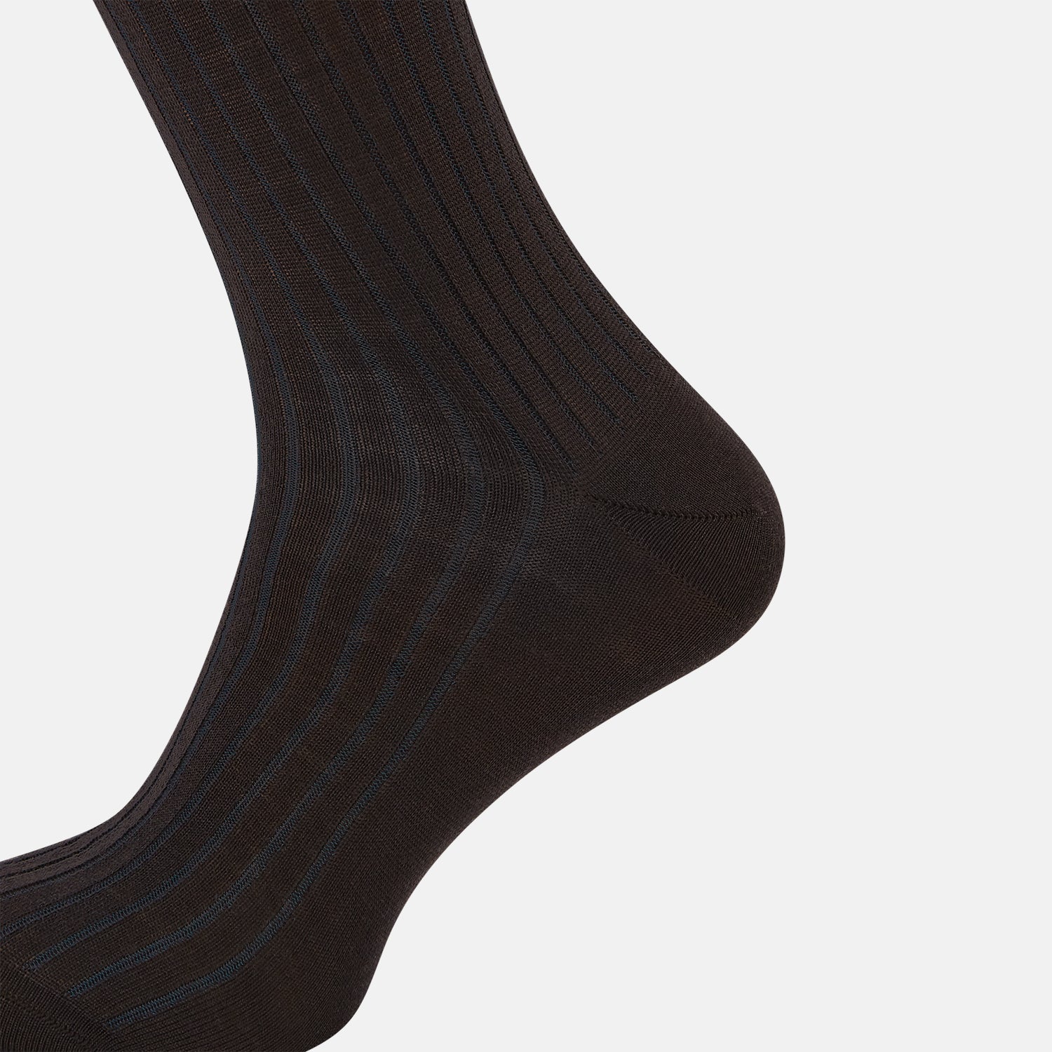 Image 4 of product Dark Chocolate and Blue Yarn Striped Wool Mid-length Socks 13