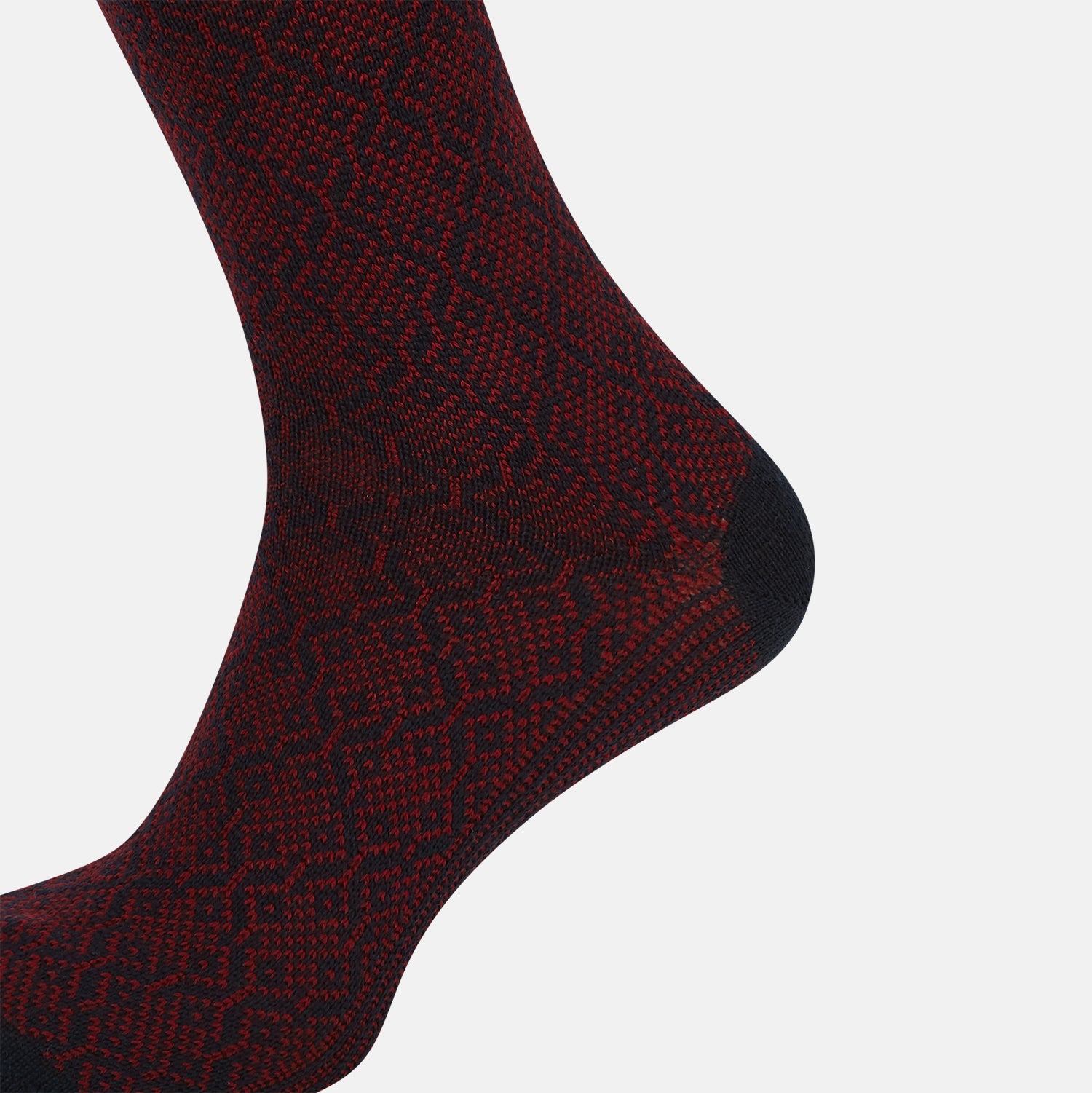 View 4 of product Burgundy and Navy Diamond Wool Long Socks 11