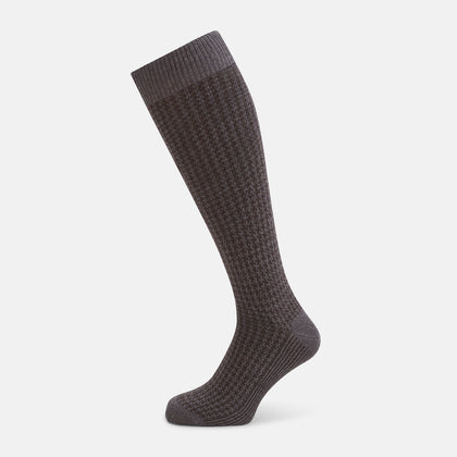 Pine Cone Motif Cashmere Long Socks