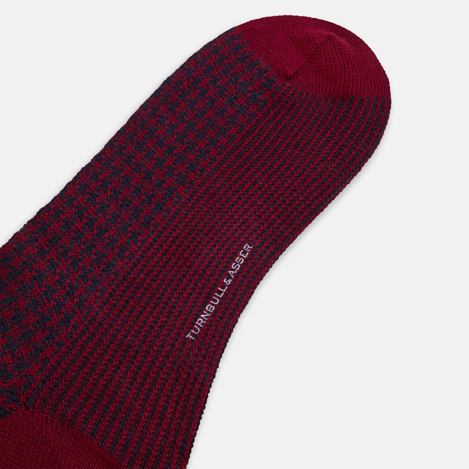 View 3 of product Red and Navy Motif Cashmere Long Socks 13