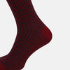 View 4 of product Red and Navy Motif Wool Mid-length Socks 10.5