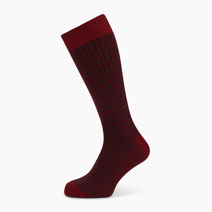 Red and Navy Motif Wool Mid-length Socks Image 4