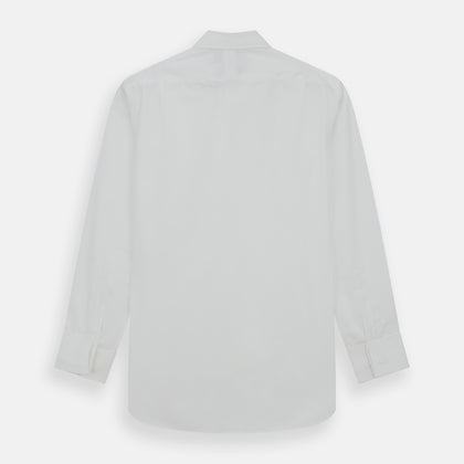 Plain White Cotton Shirt with T&A Collar and Double Cuffs Image 2