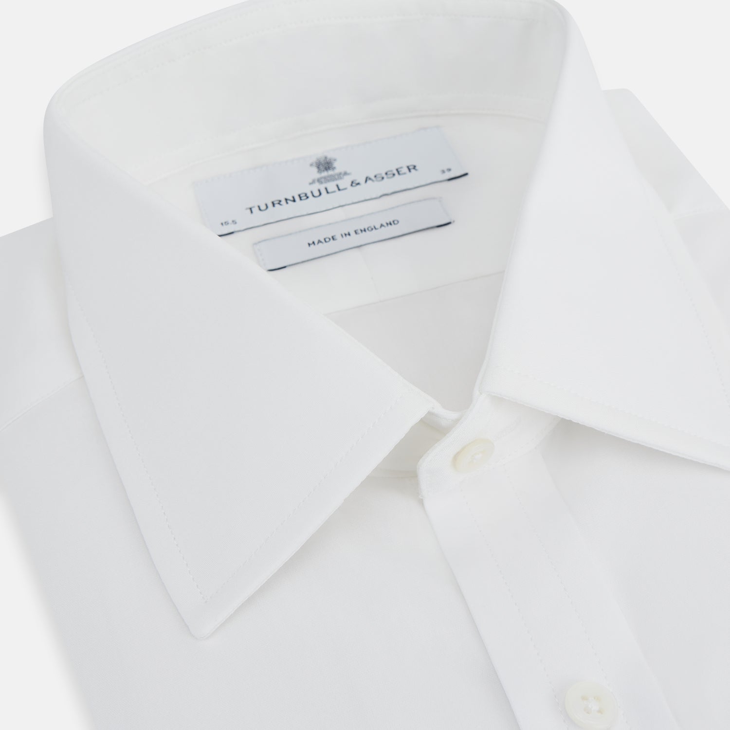 Plain White Cotton Shirt with T&A Collar and Double Cuffs – Turnbull ...