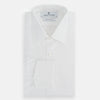 View 5 of product Plain White Cotton Shirt with T&A Collar and Double Cuffs