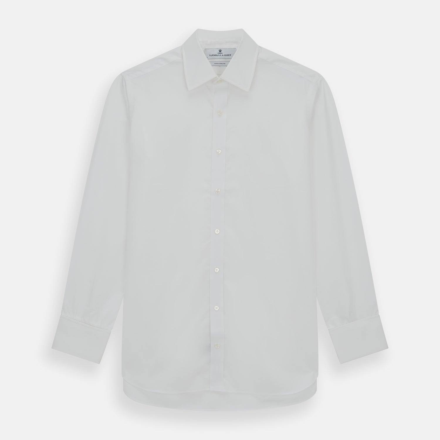 View 1 of product Plain White Cotton Shirt with T&A Collar and Double Cuffs