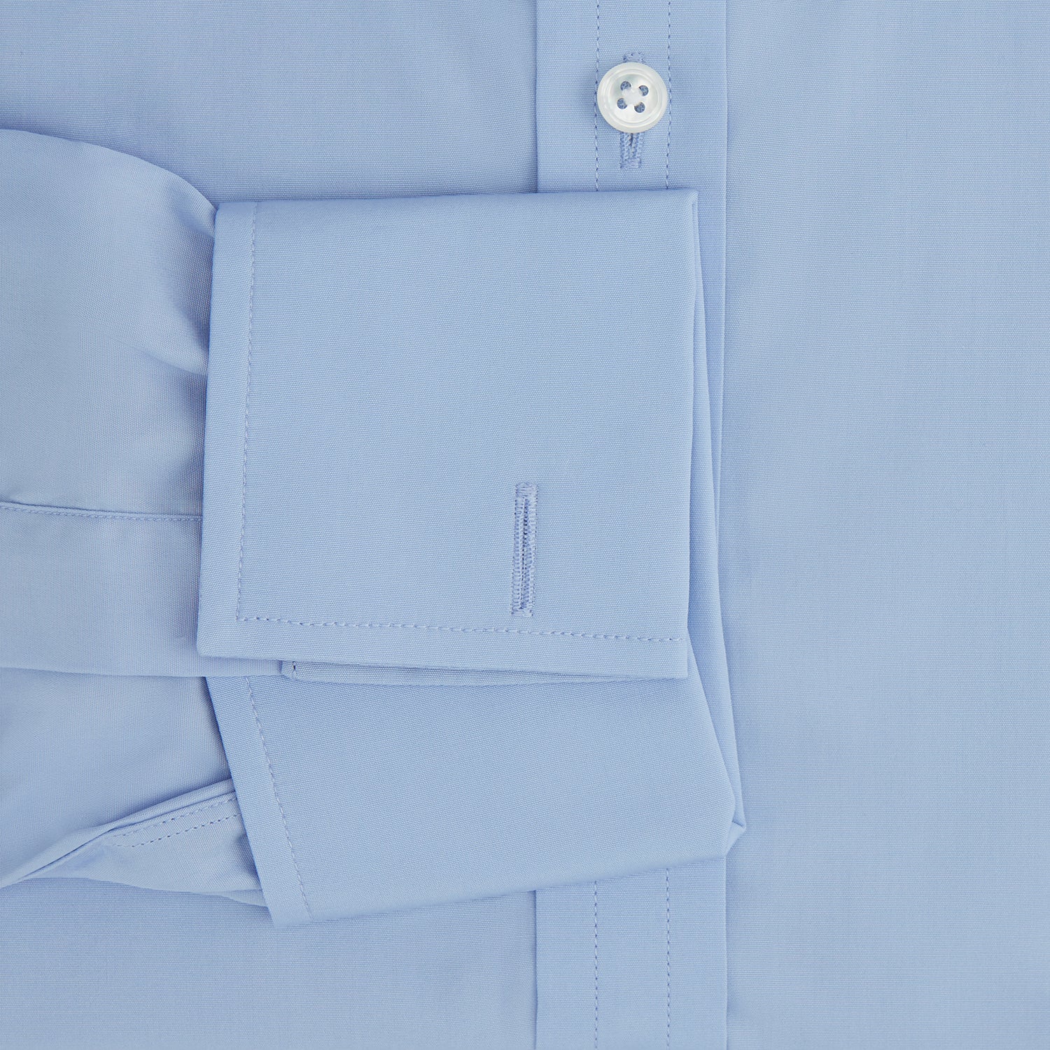 View 3 of product Blue Cotton Shirt with T&A Collar and Double Cuffs