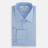 View 4 of product Blue Cotton Shirt with T&A Collar and Double Cuffs