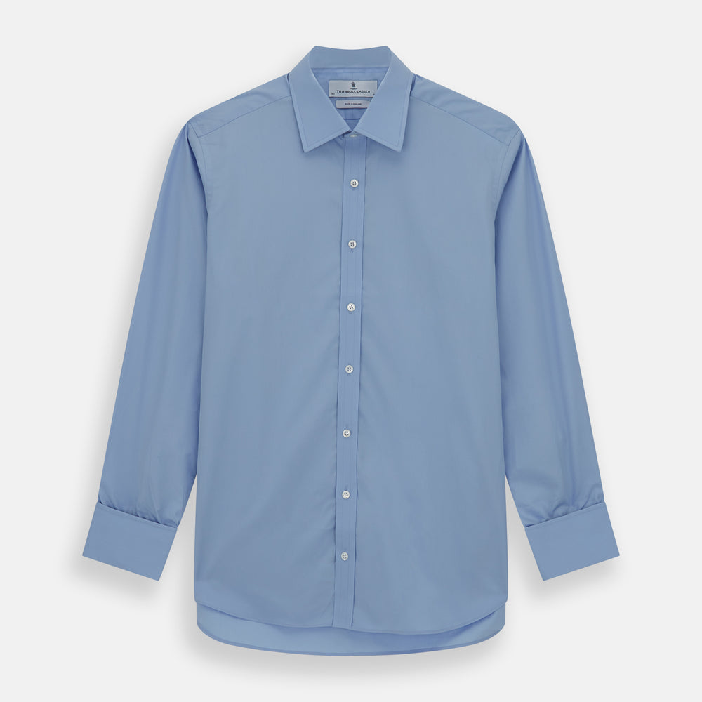 blue cotton dress shirt Mens Slim Fit Blue & White Plaid Spread Collar Cotton Blend Dress Shirt, 15 / 32/33 main image 1