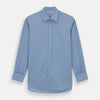 Blue Cotton Shirt with T&A Collar and Double Cuffs