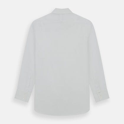Plain White Cotton Shirt with T&amp;A Collar and 3-Button Cuffs Image 2