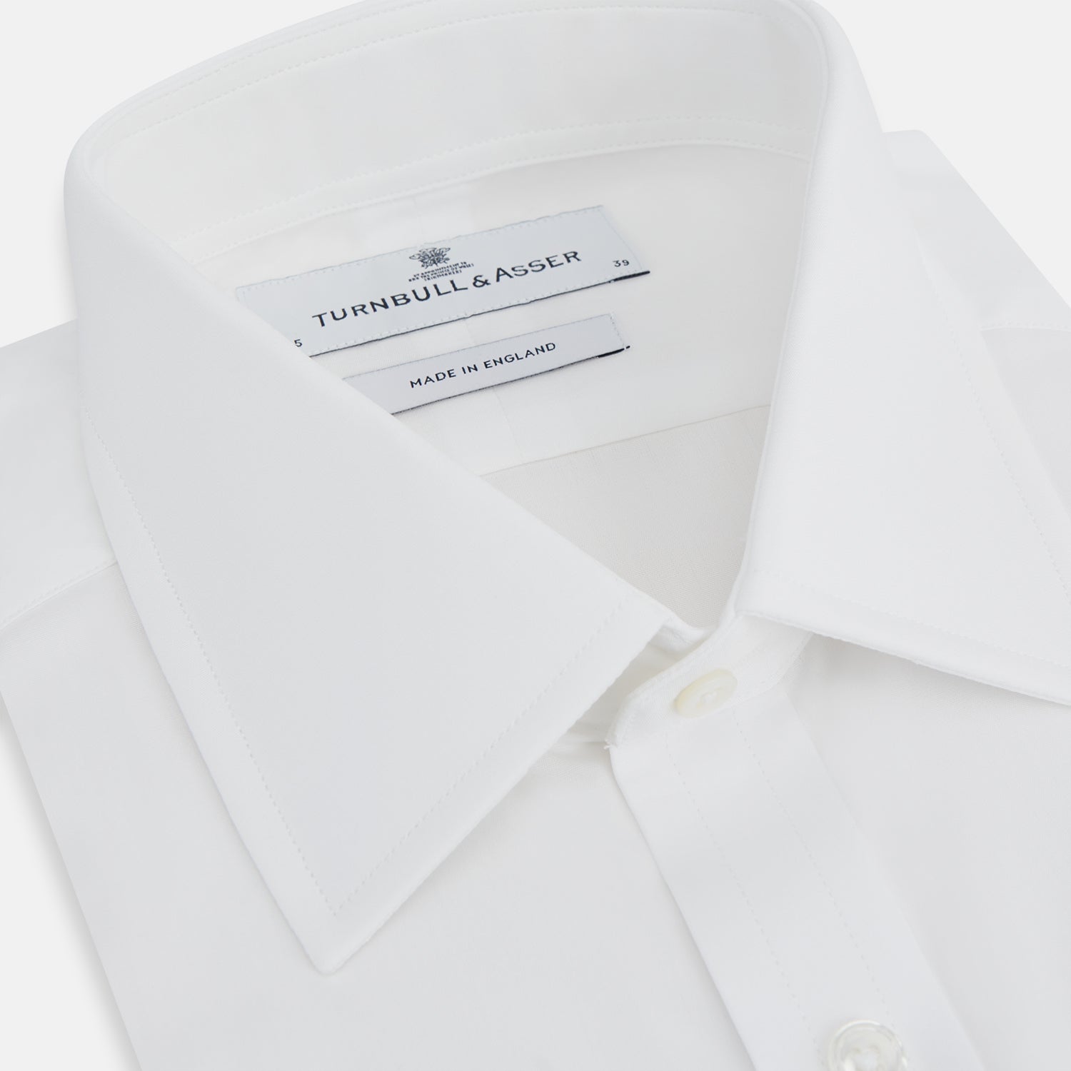 View 2 of product Plain White Cotton Shirt with T&amp;A Collar and 3-Button Cuffs&nbsp;