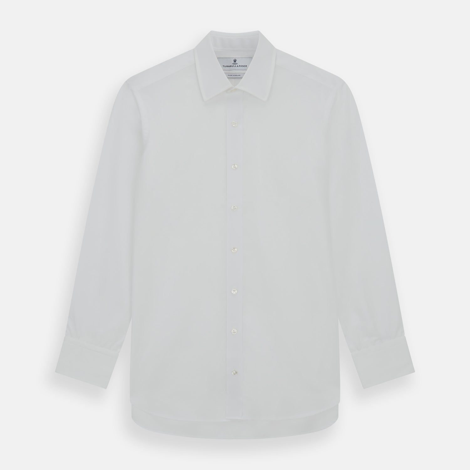View 1 of product Plain White Cotton Shirt with T&amp;A Collar and 3-Button Cuffs&nbsp;