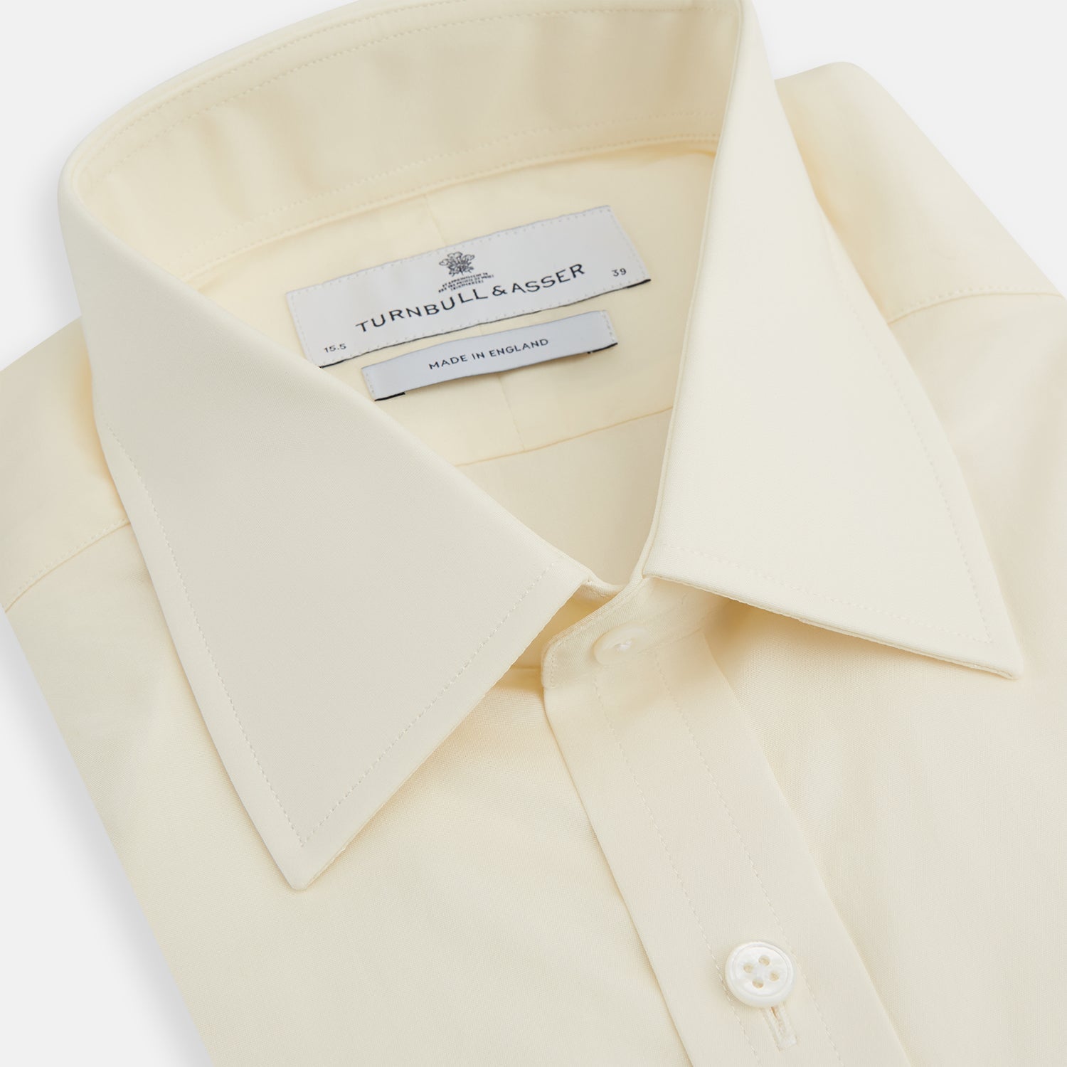 View 2 of product Cream Cotton Shirt with T&A Collar and 3-Button Cuffs