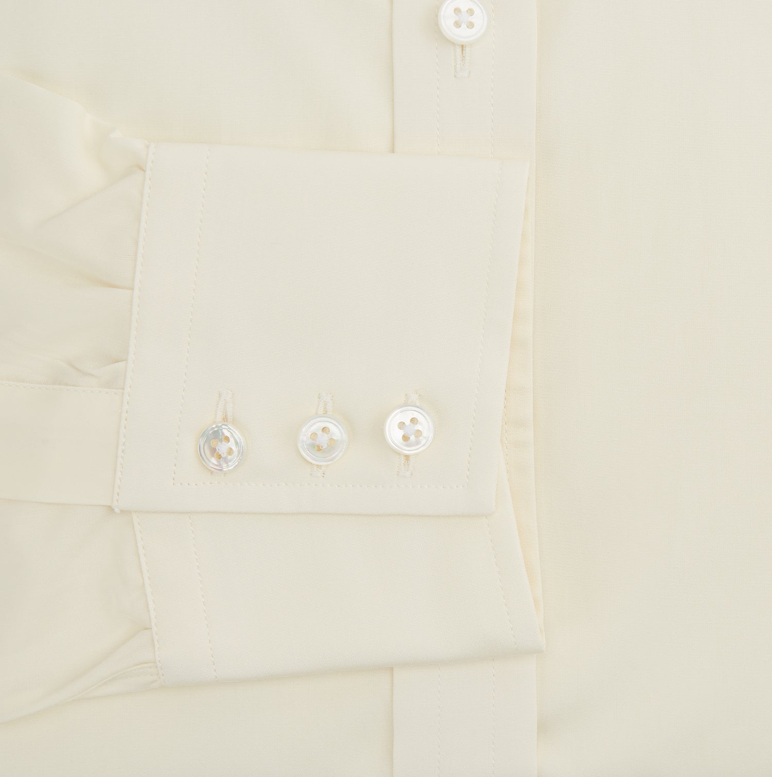 View 4 of product Cream Cotton Shirt with T&A Collar and 3-Button Cuffs