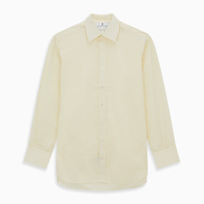 Cream Cotton Shirt with T&A Collar and 3-Button Cuffs Image 5