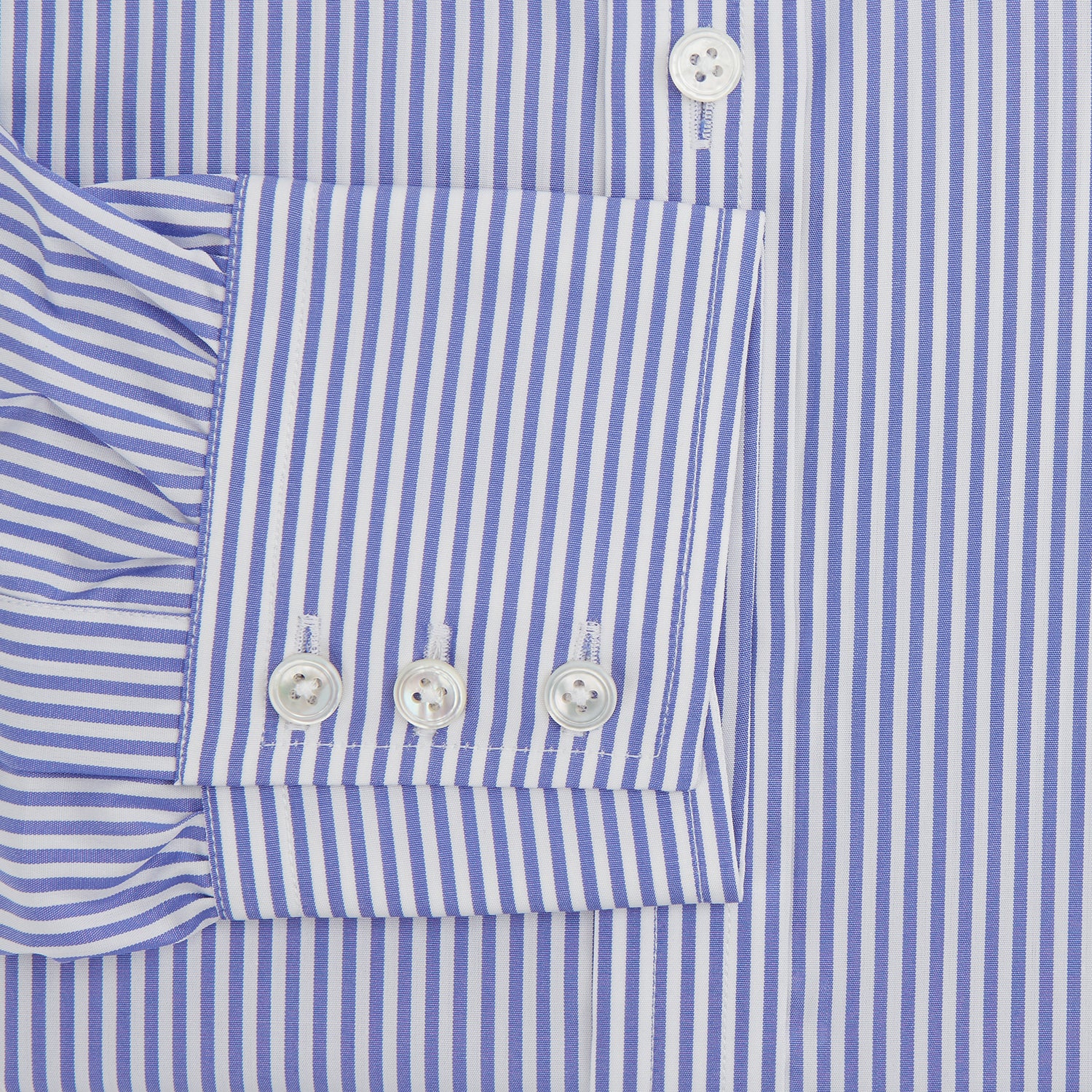 View 3 of product Blue Bengal Stripe Shirt with T&A Collar and 3-Button Cuffs
