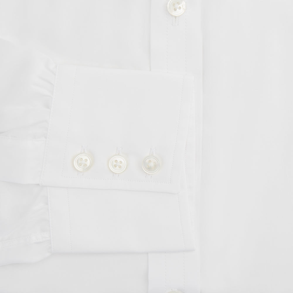 Two-Fold 200 White Cotton Shirt with T&amp;A Collar and 3-Button Cuffs