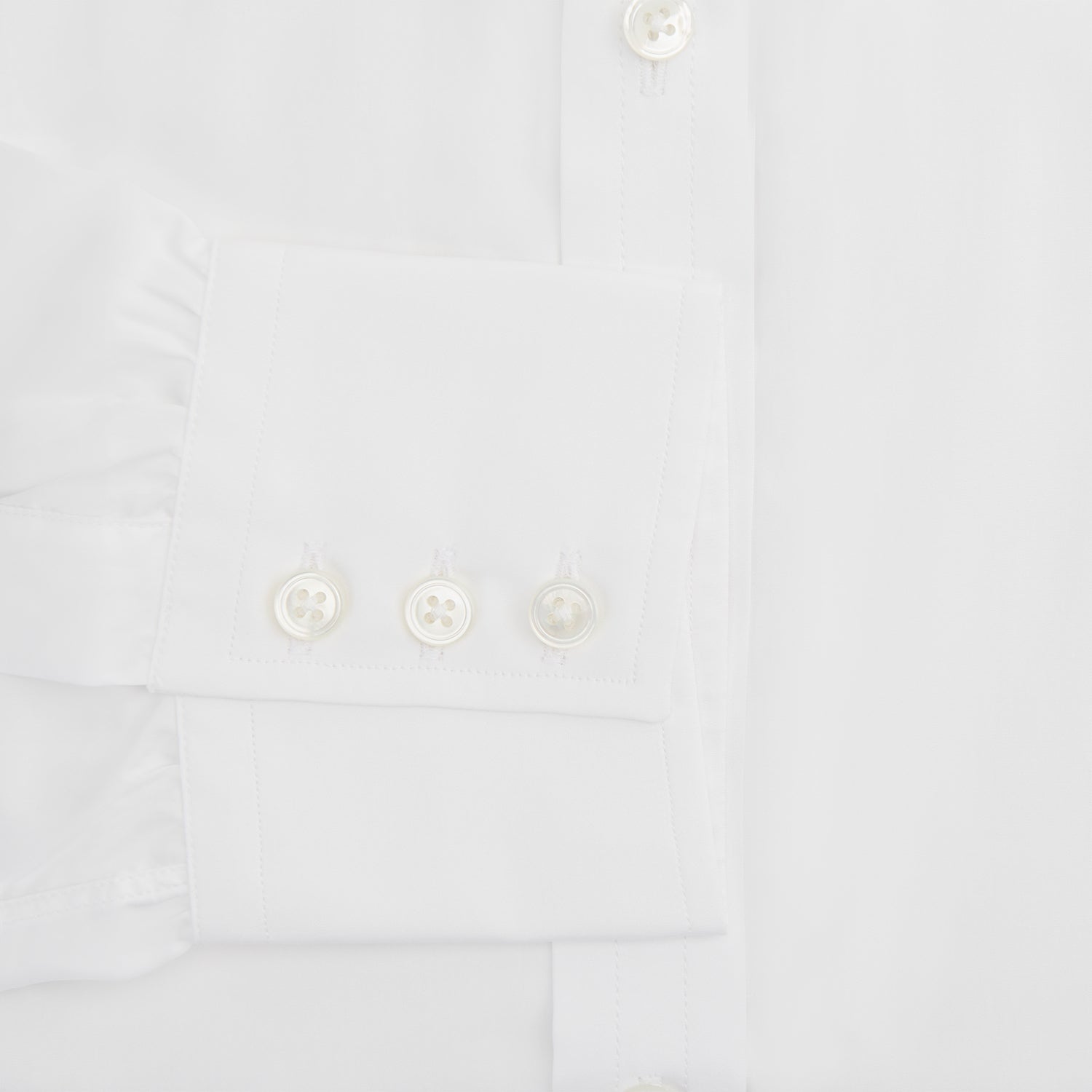 View 3 of product Two-Fold 200 White Cotton Shirt with T&amp;A Collar and 3-Button Cuffs