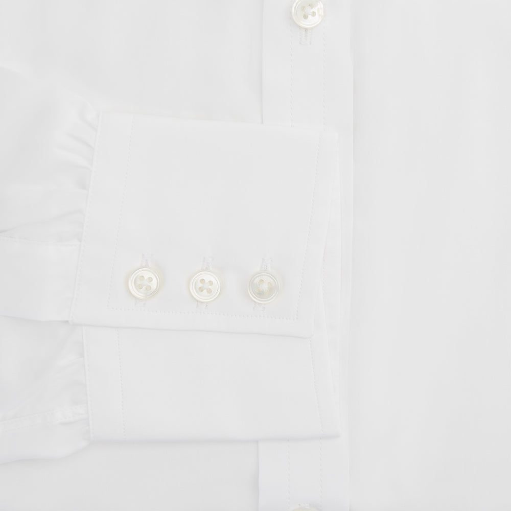 Two-Fold 200 White Cotton Shirt with T&A Collar and 3-Button Cuffs