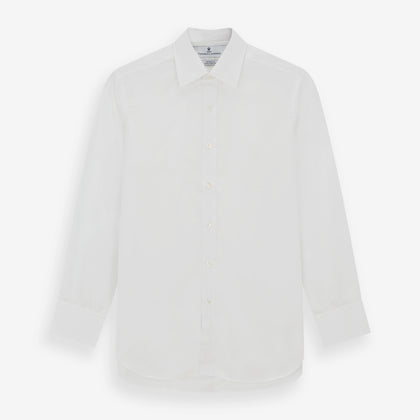 Two-Fold 200 White Cotton Shirt with T&A Collar and 3-Button Cuffs