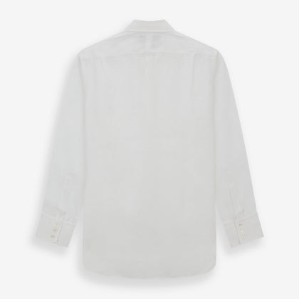 White Linen Shirt with T&A Collar and 3-Button Cuffs Image 4