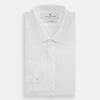 White Linen Shirt with T&A Collar and 3-Button Cuffs