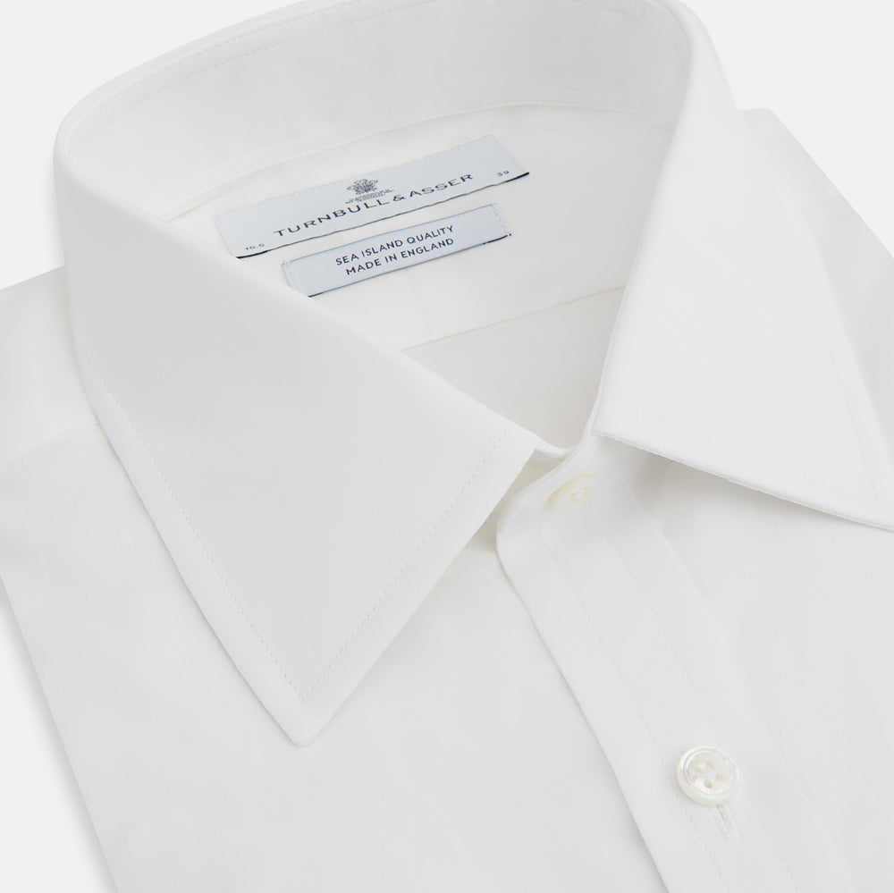 white christmas dresses Turnbull & Asser White Sea Island Quality Cotton Shirt with T&A Collar and Double Cuffs
