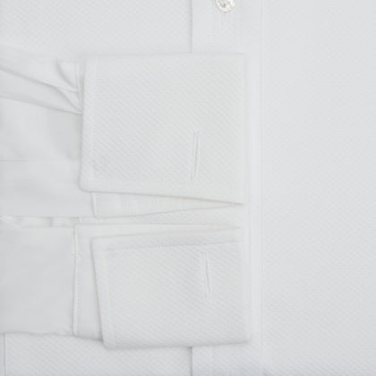 White Marcella Dress Shirt with T&A Collar and Double Cuffs Image 2