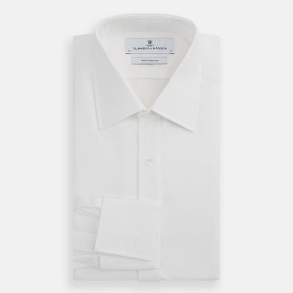 White Marcella Dress Shirt with T&A Collar and Double Cuffs Image 3