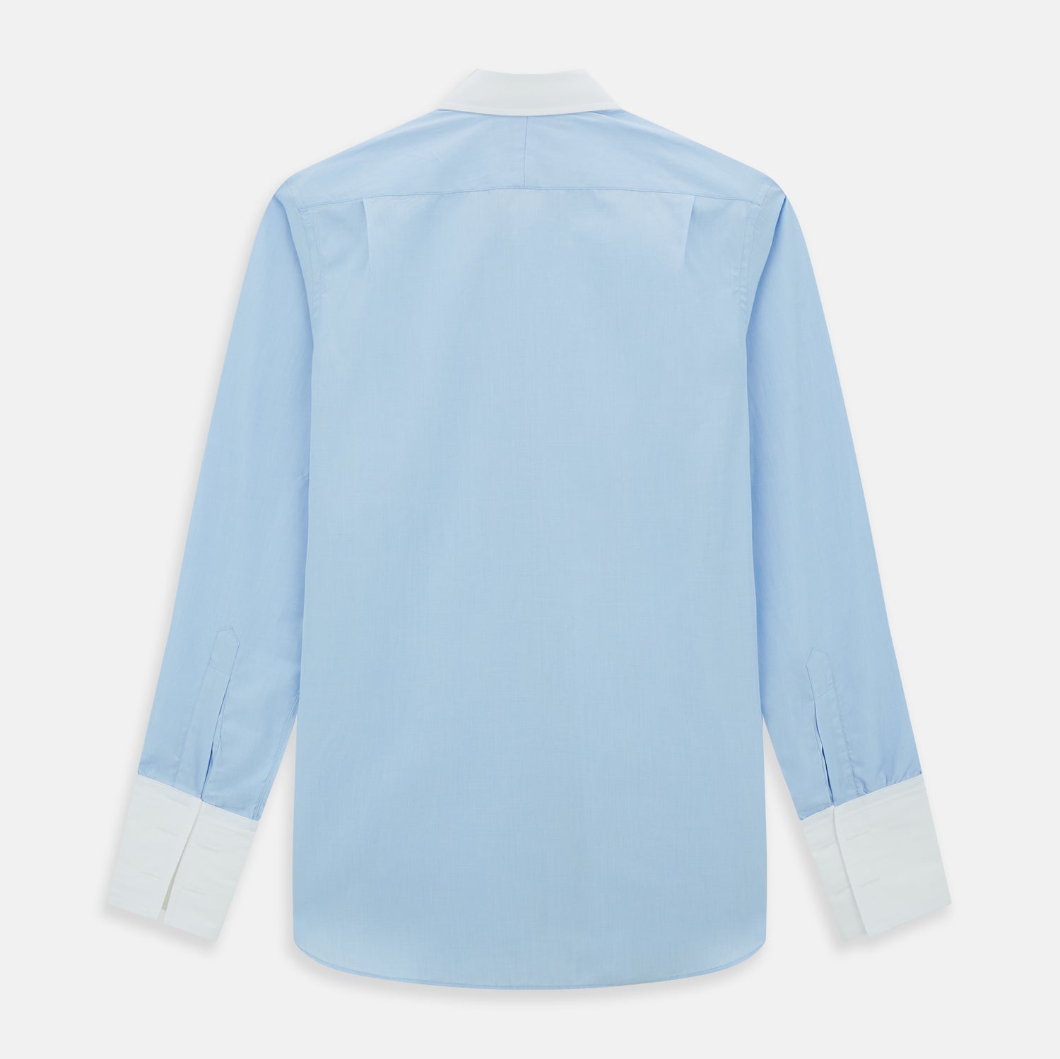View 5 of product Light Blue End-on-End Shirt with Contrast T&A Collar and Double Cuffs