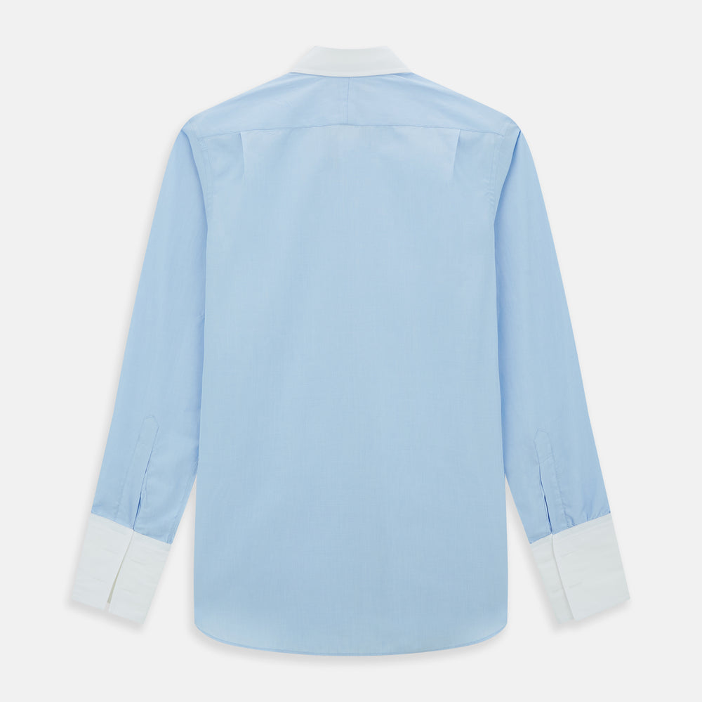 Light Blue End-on-End dress shirt with Contrast T&A Collar and Double ...