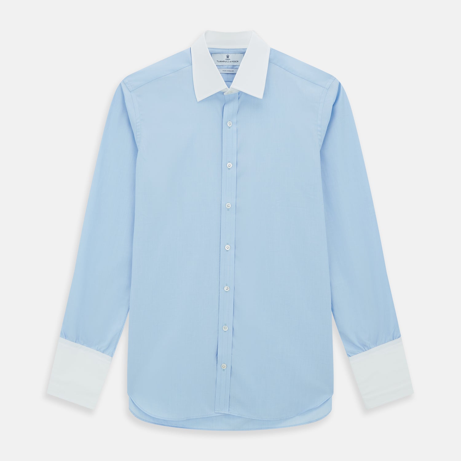 Light Blue End-on-End dress shirt with Contrast T&A Collar and Double ...