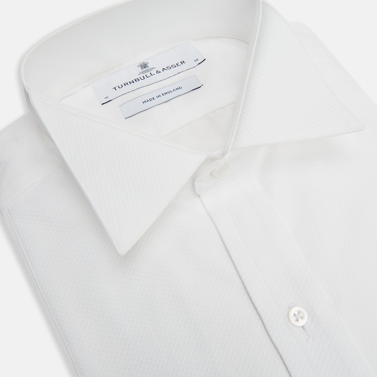 View 2 of product White Cotton Dress Shirt with Wing Collar and Double Cuffs